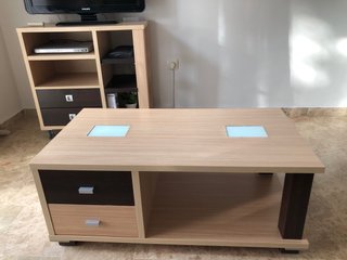 Mesa de centro madera y cristal