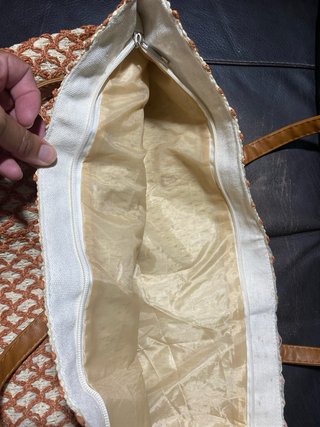 Bolso de playa tejido con cremallera