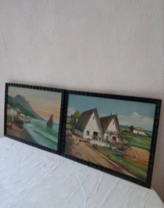 Lote 2 Cuadros Oleo Paisajes