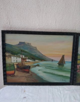 Lote 2 Cuadros Oleo Paisajes