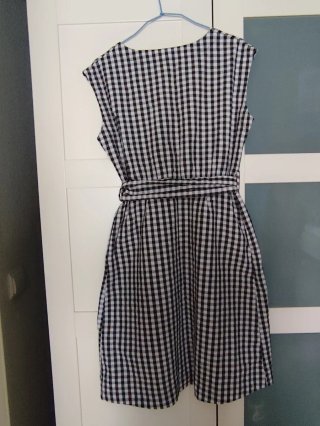 Vestido Mango cuadros blanco y negro Talla M