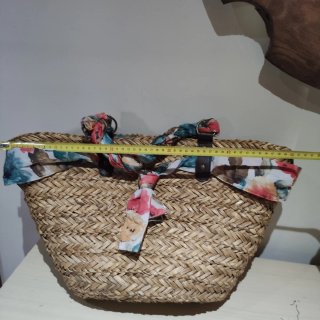 Bolso de playa de fibra y tela