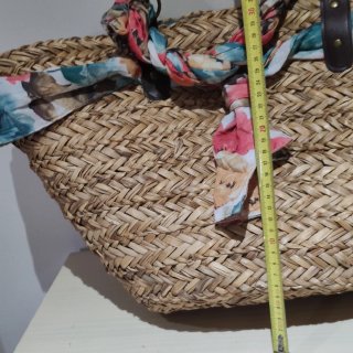 Bolso de playa de fibra y tela