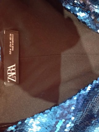 Vestido lentejuelas Zara azul Talla M