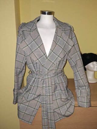 Blazer de cuadros gris y multicolor