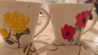 2 Juegos de café con Flores