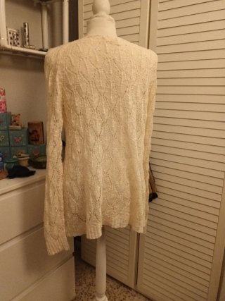 Jersey calado hilo manga larga beige