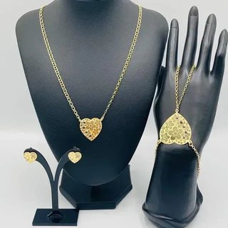 Pendientes Corazón Flores Circonita 18K