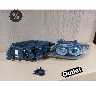 GF FAROS BMW E90 E91 05-08 XENON OJOS ANGEL U LED 3D NEGRO R