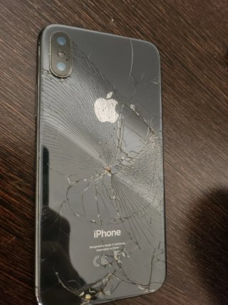 Chasis iPhone X con cristal trasero roto