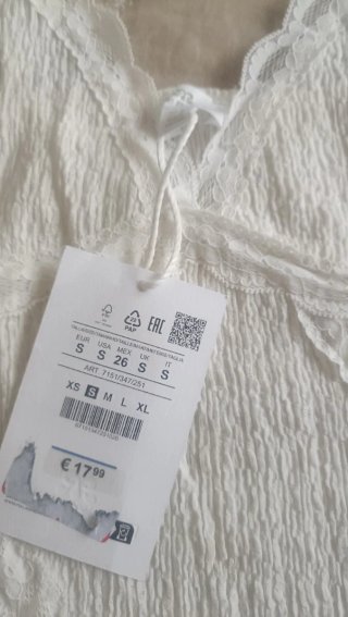 Top Pull & Bear Blanco Encaje Talla S