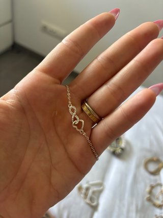 Pulseras plata Hamsa y Corazón