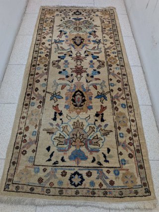 Alfombra Pasillera Oriental Lana Beige