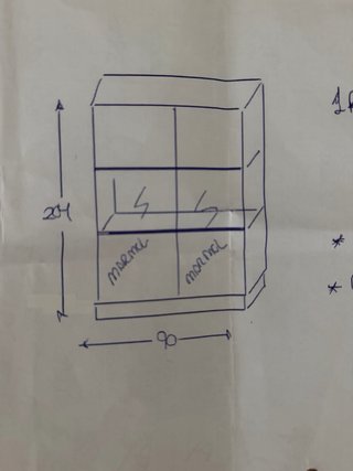 Mueble de salón modular + vitrina + mesa abatible