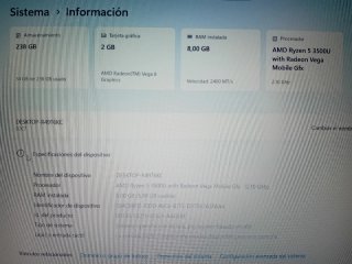 Lenovo V15, 15", Ryzen 5, NVMe 256GB, 8GB RAM
