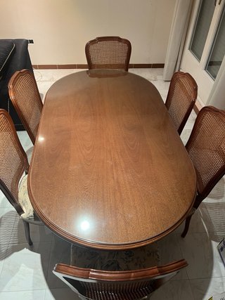 Mesa comedor + 6 sillas tapizadas