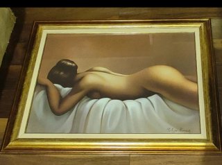 Cuadro firmado madera