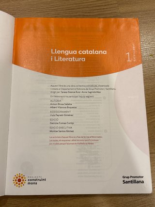 LLENGUA CATALANA I LITERATURA 1 BTX CONSTRUINT ...
