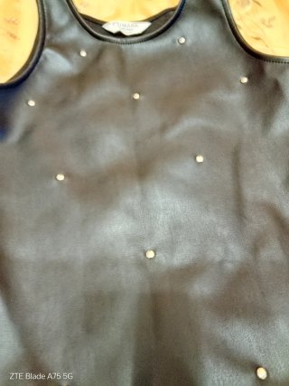 Vestito bambina similpelle con strass
