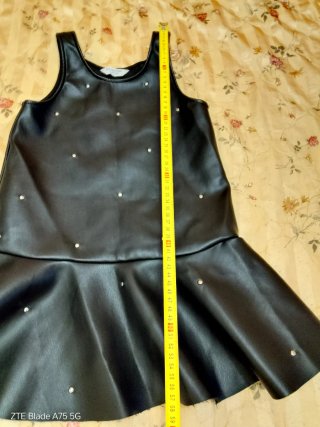 Vestito bambina similpelle con strass