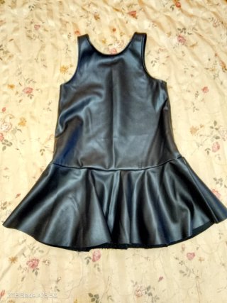 Vestito bambina similpelle con strass