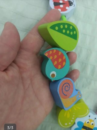 Juego ensartar madera Montessori animales