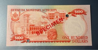 Bermuda 100 Dólares Collector Series Specimen