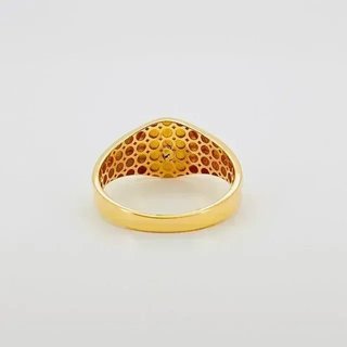 SELLO REDONDO CRUZ ONIX 18K