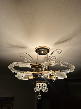 Lámparas de techo cristal y oro