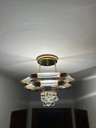 Lámparas de techo cristal y oro