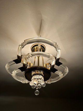 Lámparas de techo cristal y oro