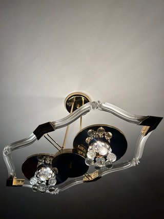 Lámparas de techo cristal y oro