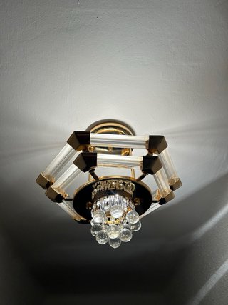 Lámparas de techo cristal y oro