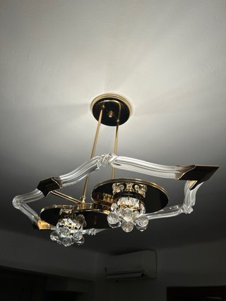 Lámparas de techo cristal y oro