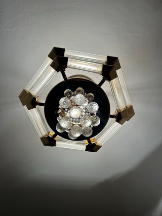 Lámparas de techo cristal y oro