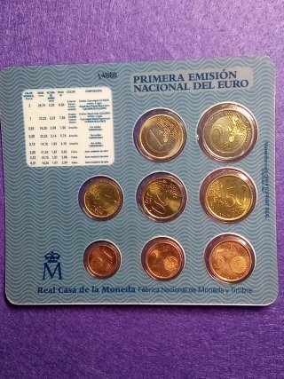 Monedas Euro España 2002 Primera Emisión