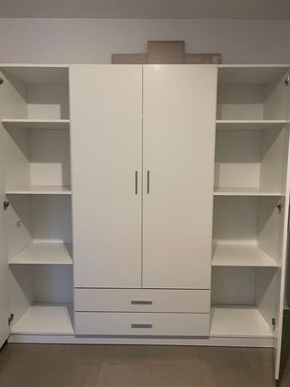 Armario 4 puertas 2 cajones blanco