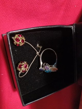 Anillo y pendientes plata ley circonitas