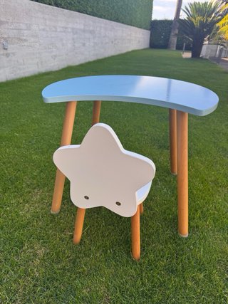 Mesa y Silla Infantil Luna y Estrella