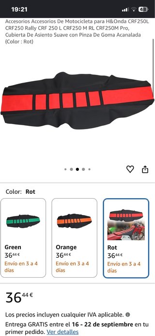 Funda de asiento roja y negra