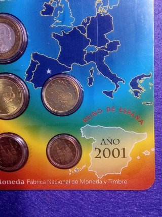 Monedas Euro España 2001 Primera Emisión