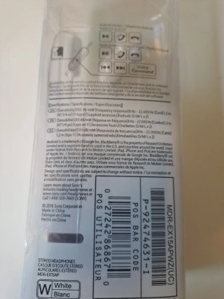 Auriculares Sony MDR-EX15AP Blancos