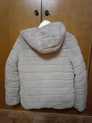 Cazadora reversible mujer beige/gris