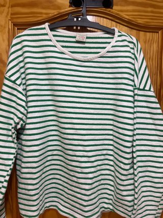 Camiseta Zara Rayas Verdes y Blancas Talla 13/14