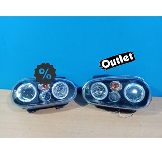 GF FAROS VOLKSWAGEN VW GOLF 4 OJOS ANGEL LED LOOK R32 FONDO