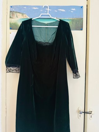 Vestido Terciopelo Verde Talla L