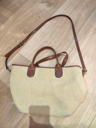 Bolso mujer beige y marrón