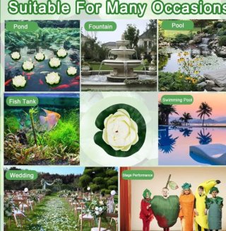 5 Flores de Loto Artificiales Blancas