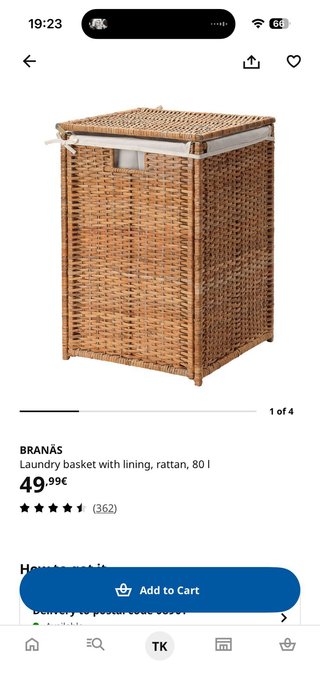Cesto Ropa BRANÄS IKEA 80L