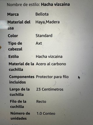 Hacha Vizcaína Bellota